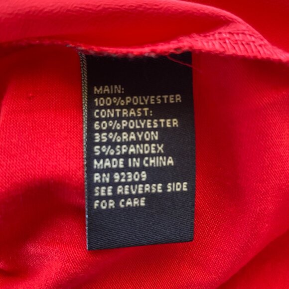 DG2 by Diane Gilman bright red long sleeve layered pullover v-neck blouse size M - Picture 8 of 9